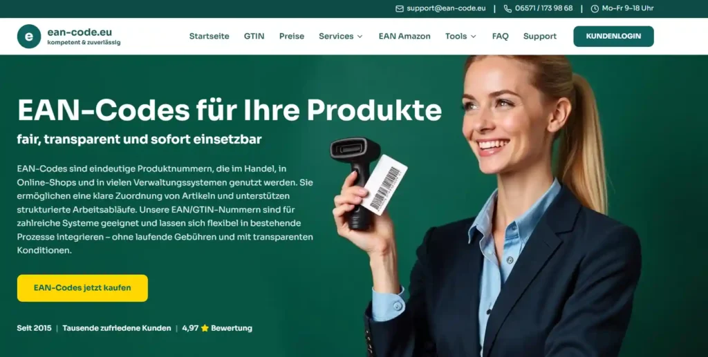 EAN-CODE.EU Seröse Anbieter von EAN Nummern